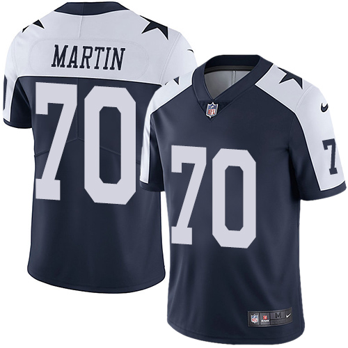 Nike Cowboys #70 Zack Martin Navy Blue Thanksgiving Men's Stitched NFL Vapor Untouchable Limited Throwback Jersey - Click Image to Close